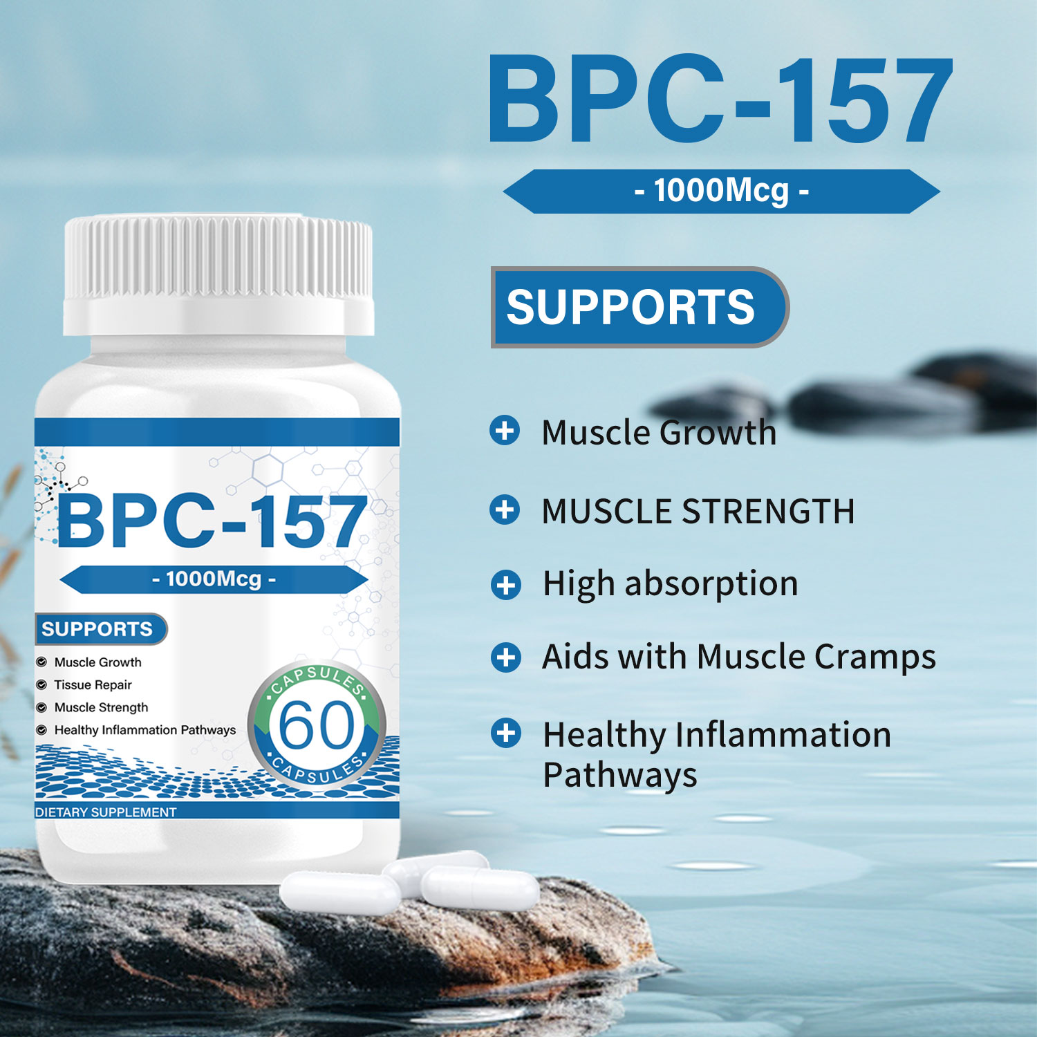 BPC-157 Peptide Capsules 1000mcg | Enhanced with L-Glutamine for Peak Muscle Recovery & Gut Support | Non-GMO, Gluten-Free - Image 2
