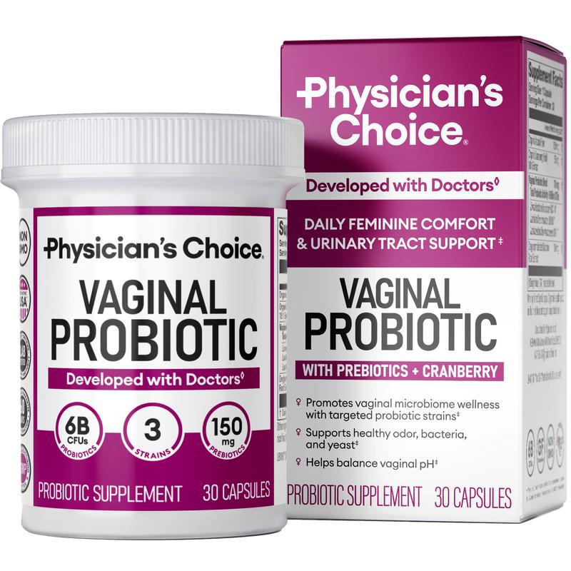Physician’s Choice Vaginal Probiotic – Odor Control, pH Balance & Daily Feminine Health Support with Cranberry and Prebiotics for Women