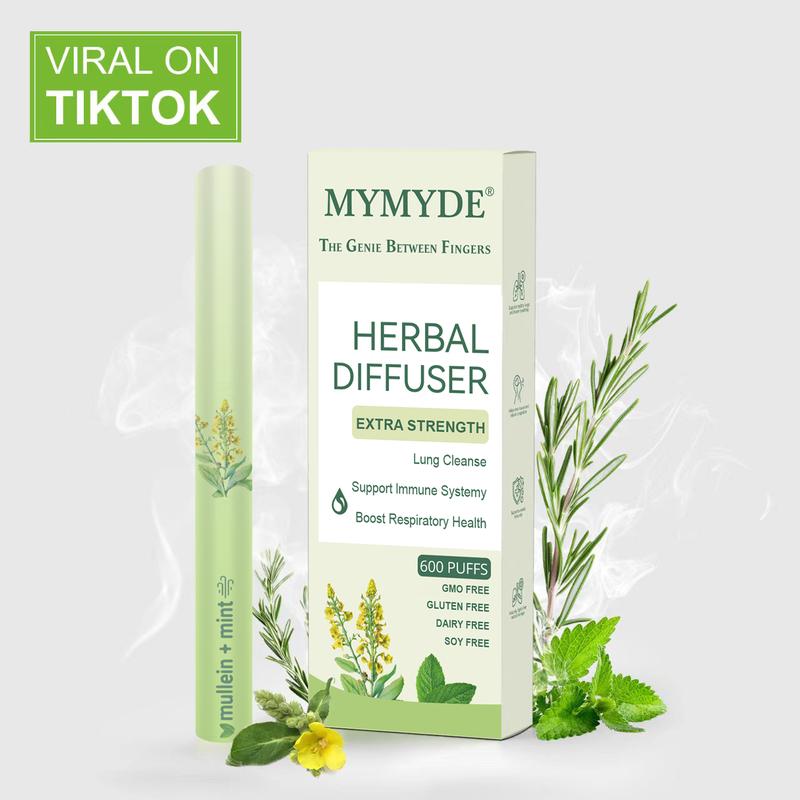 MYMYDE Thyme and mint extracts for lung detoxification and oral air freshening, herbal diffusion pen relaxation stick Solution