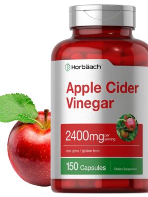Horbäach Apple Cider Vinegar Capsules | 2400mg | 150 Count | Non-GMO, Gluten Free Supplement