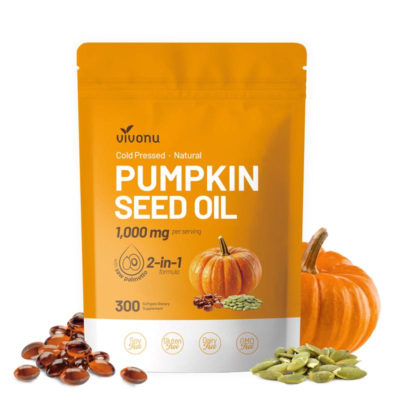 Natural pumpkin seed oil and saw palmetto softgel 1000mg high content plant esters 300 capsules