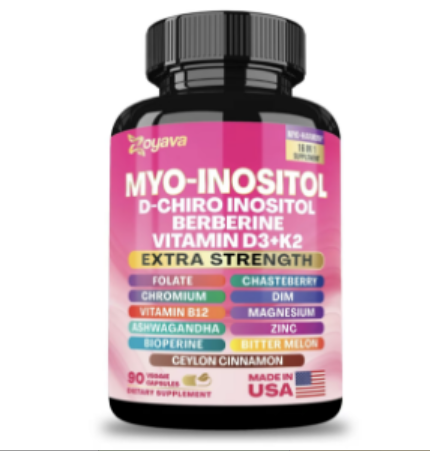 Zoyava Hormones & Cycle Support – Women’s All-in-One Supplement – with Myo-Inositol, D-Chiro Inositol & 13+ Extra Strength Ingredients – 90 Vegan Capsules – MADE IN USA