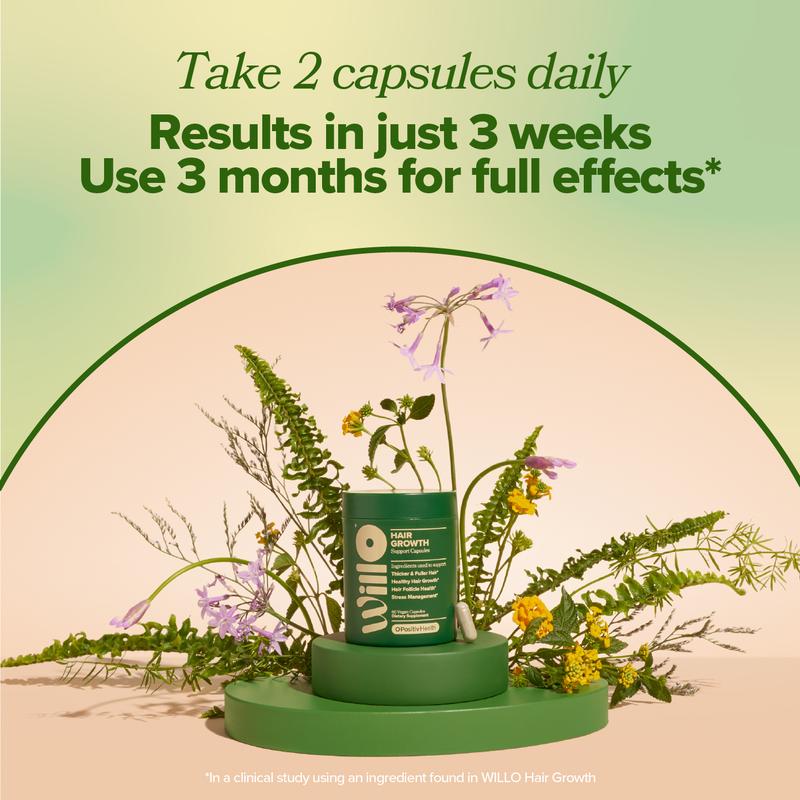 WILLO Hair Growth Support for Women - Supports Thicker, Fuller Hair & Healthy Hair Growth - 30 Servings (Pack of 1) - Image 3