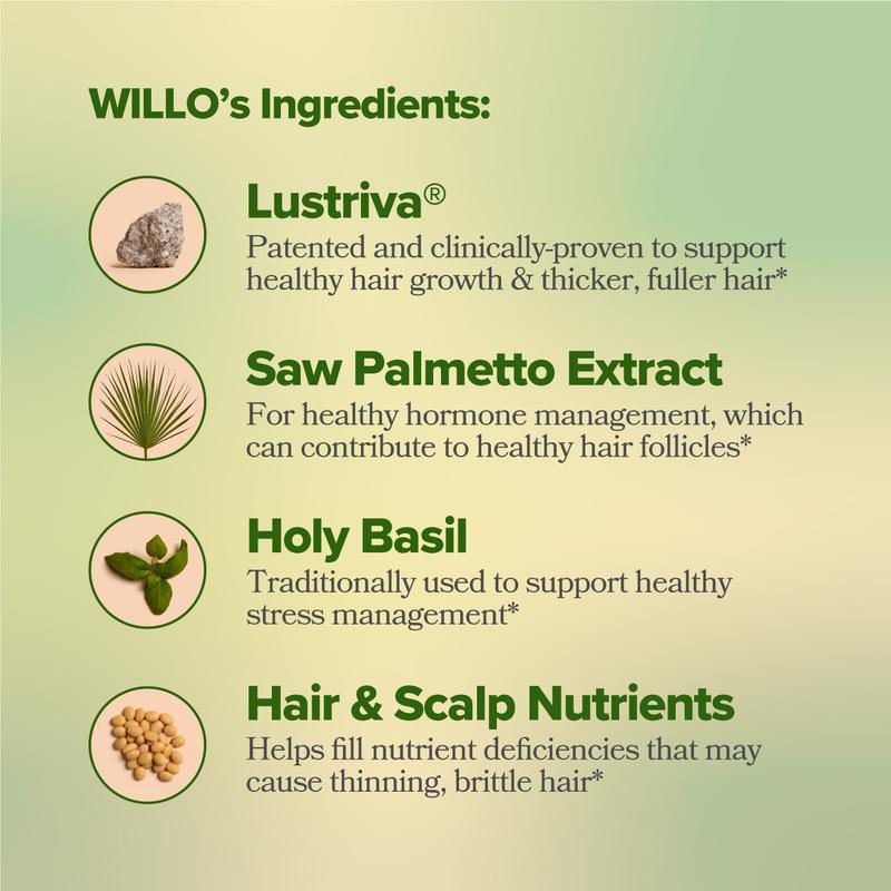 WILLO Hair Growth Support for Women - Supports Thicker, Fuller Hair & Healthy Hair Growth - 30 Servings (Pack of 1) - Image 4
