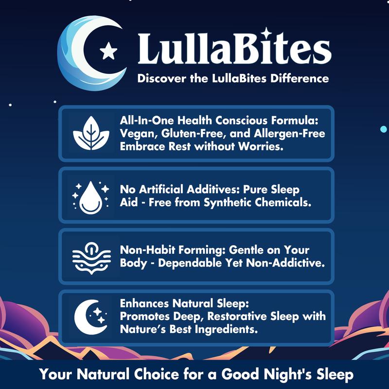 LullaBites Natural Sleep Gummies - 30 Servings -Sweet Strawberry Stars (Melatonin Free) - Image 4