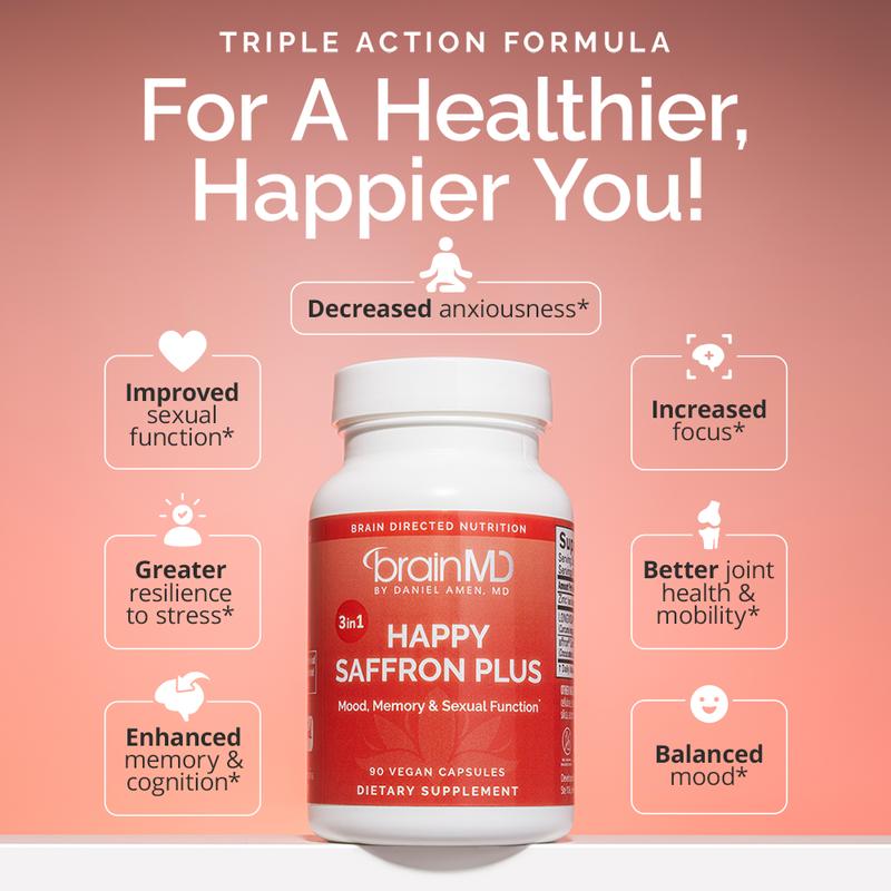 BrainMD - Happy Saffron Plus | #1 formula for a healthier, happier you - Free from gluten, dairy, and eggs - Image 4