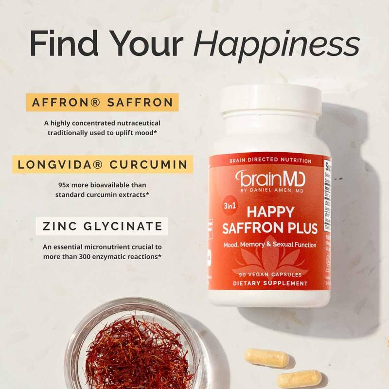 BrainMD - Happy Saffron Plus | #1 formula for a healthier, happier you - Free from gluten, dairy, and eggs - Image 6