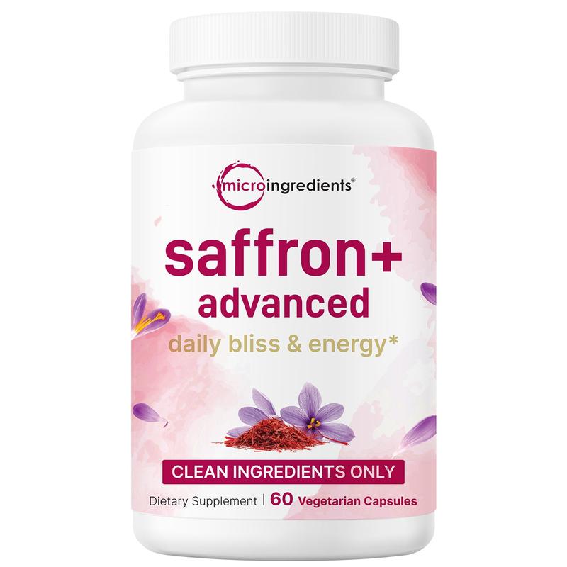 Micro Ingredients Saffron+ Advanced Supplements, 60 Veggie Capsules