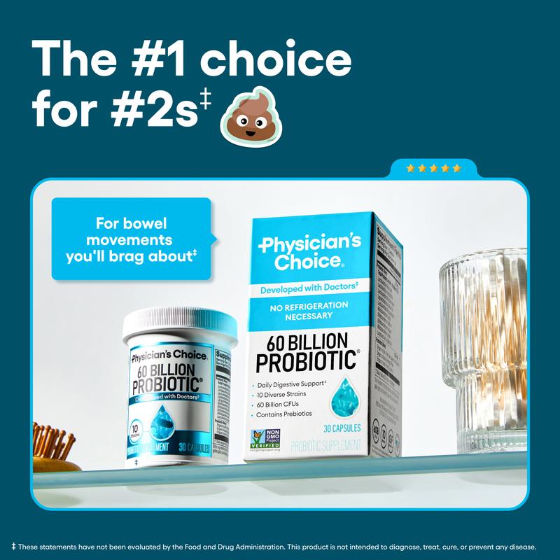 Physician's Choice 60 Billion Probiotic - Daily Gut Health, Digestive & Immune Support for Men and Women with Organic Prebiotics & 10 Unique Strains - Image 2