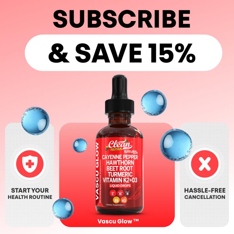 Cayenne Pepper Supplement Liquid Drops + Hawthorn Berry, Vitamin D3 K2 Organic Beet Root Powder, Ceylon Cinnamon, Turmeric Curcumin, Panax Ginseng - Image 2