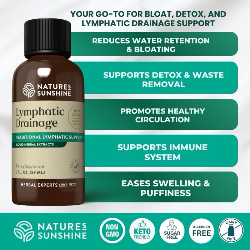 Nature's Sunshine Lymphatic Drainage Supplement: Reduce Bloat, Reduce Puffiness, Detoxify, Support Lymph Flow, Aids in Recovery . Healthcare Natural Bloating Circulation Herbal Extracts - Image 2