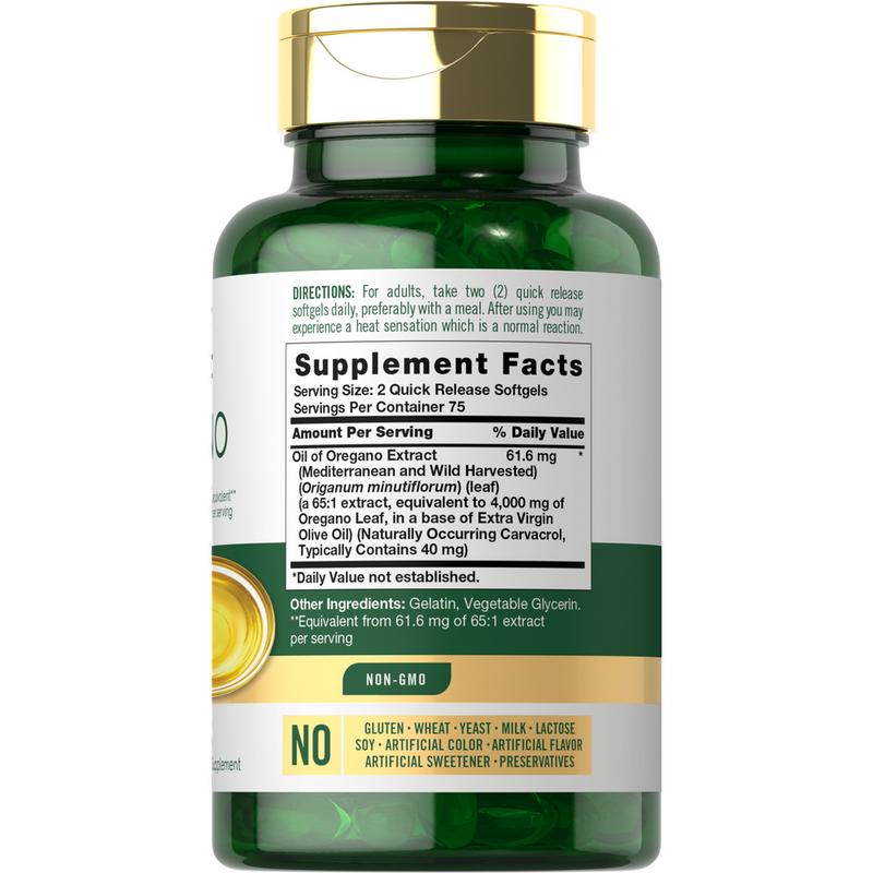 Carlyle Oregano Oil 4000mg Supplement | 150 Softgel Capsules | Contains Carvacrol | Non-GMO & Gluten Free Formula - Image 2
