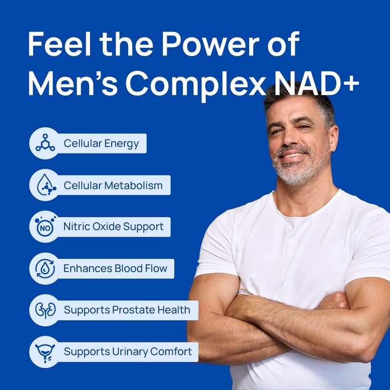 Selerb NAD+ Supplement for Men – With Liposomal-NAD+,CoQ10, L-Carnitine, L-Arginine, Maca & Ashwagandha – Energy, Circulation & Prostate Support – 60 Capsules - Image 2