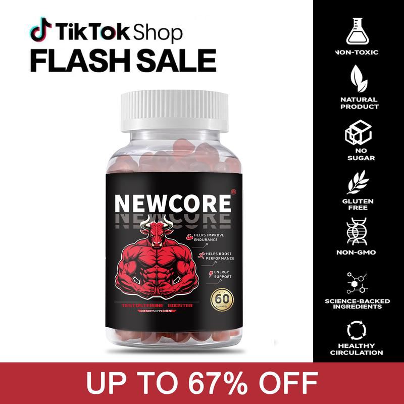 Newcore 7-in-1 Nitric Oxide Booster – Beet Root & L-Arginine Gummy for Blood Flow, Energy & Stamina Support | 100% Natural Supplement For Men