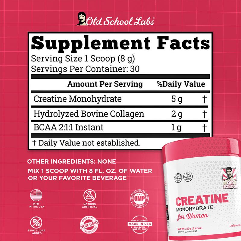 Creatine Monohydrate for Women with Collagen and BCAA's - Fitness Supplement Powder for Muscle, Healthy Hair, Skin, Nails and Recovery - Image 3