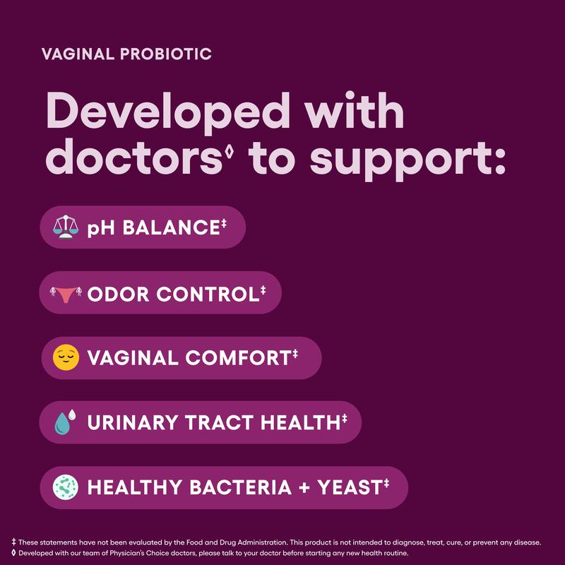 Physician's Choice Vaginal Probiotic - Odor Control, pH Balance & Daily Feminine Health Support with Cranberry and Prebiotics for Women - Image 3