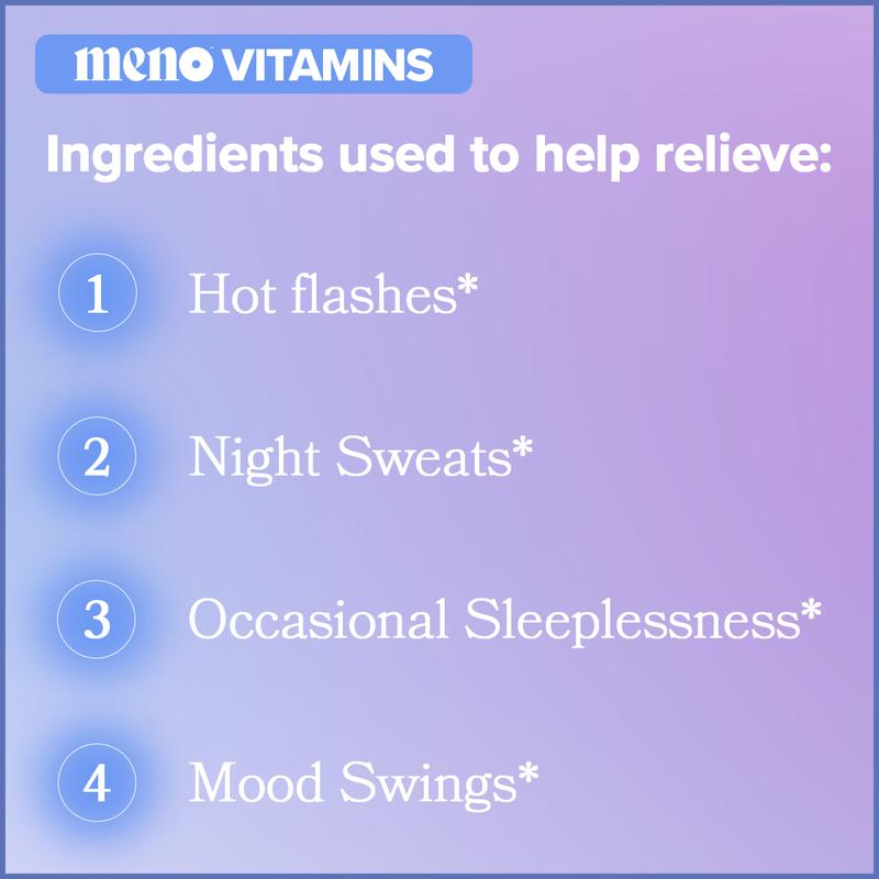 MENO Vitamins for Menopause, 30 Servings (Pack of 1) - Menopause Supplements for Women with Black Cohosh & Ashwagandha KSM-66 - Helps Alleviate Hot Flashes, Night Sweats, & Mood Swings - Image 3