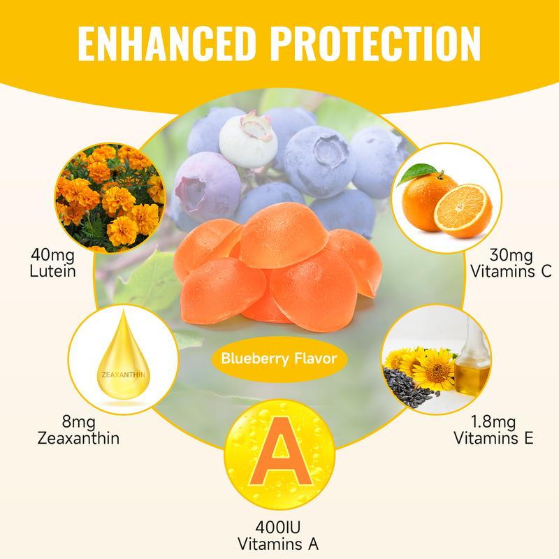 Swiyie Lutein & Zeaxanthin Gummies – Eye Health Supplement with Astaxanthin, Vitamin A C E – Blue Light Defense, Vision Support, Berry Flavor – 60 Gummies Healthcare Dietary Fitness Edible - Image 3