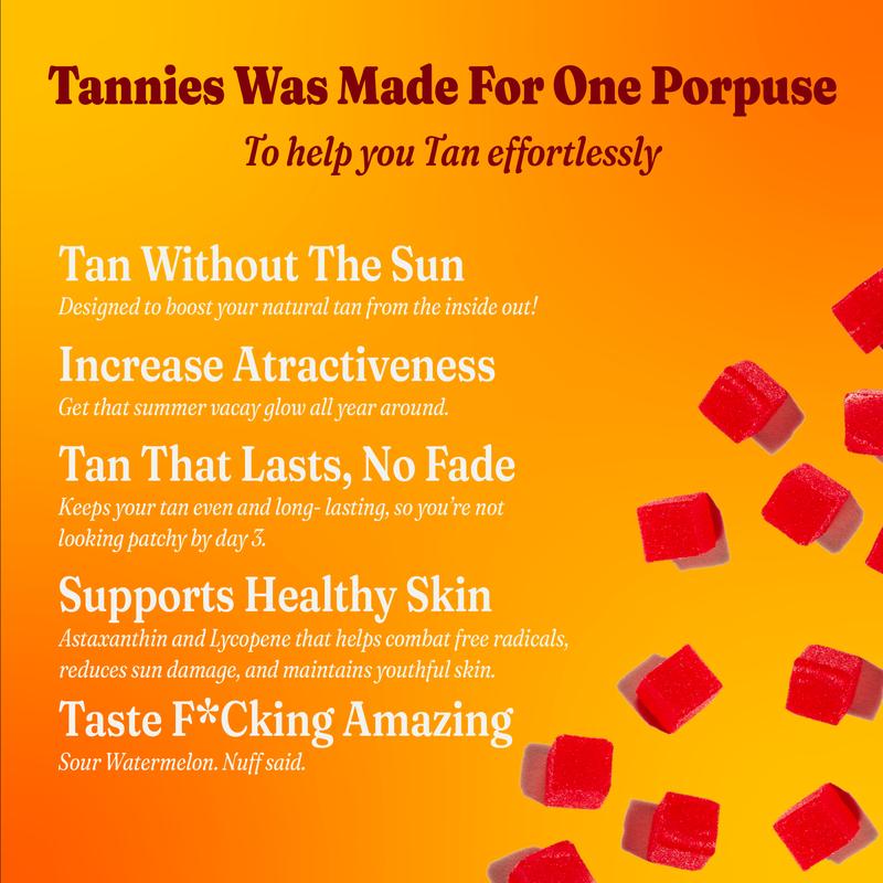 Tannies Tanning Gummies, Natural Tanning Supplement with Astaxanthin, Lycopene & Beta Carotene, Beauty Supplement Vitamin For Adults, Tanning Drops For Radiant And Glowing Skin - Image 4