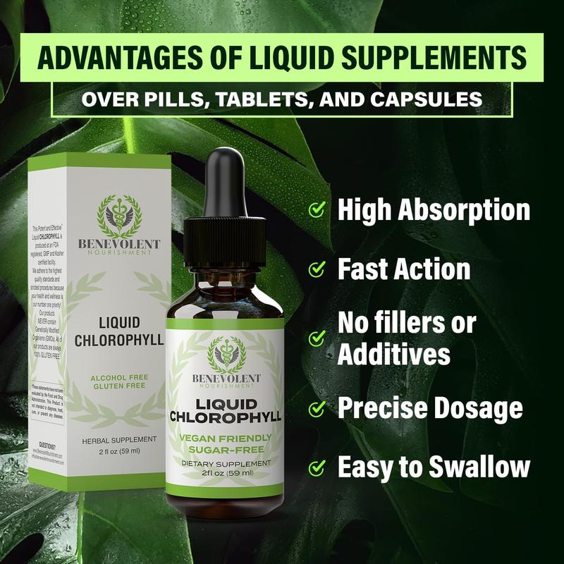 Liquid Chlorophyll Drops (4 Month Supply) Healthcare Supplement - Natural Deodorant and Detox - Gut Support Healthcare Liver - Image 4
