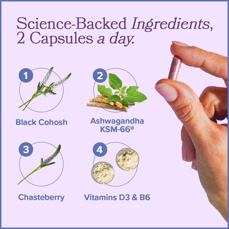 MENO Vitamins for Menopause, 30 Servings (Pack of 1) - Menopause Supplements for Women with Black Cohosh & Ashwagandha KSM-66 - Helps Alleviate Hot Flashes, Night Sweats, & Mood Swings - Image 4