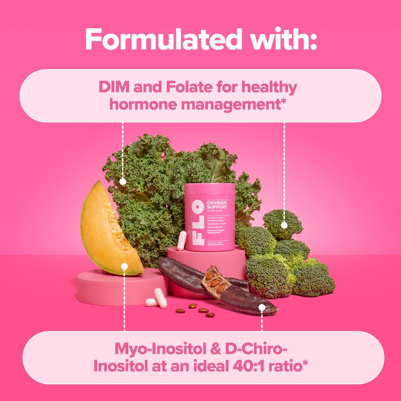 Hormone Balance & Cycle Support Vitamins by FLO: Supplement for Women with Myo-Inositol & D-Chiro-Inositol (40:1 Ratio) and DIM and Folic Acid - Image 2