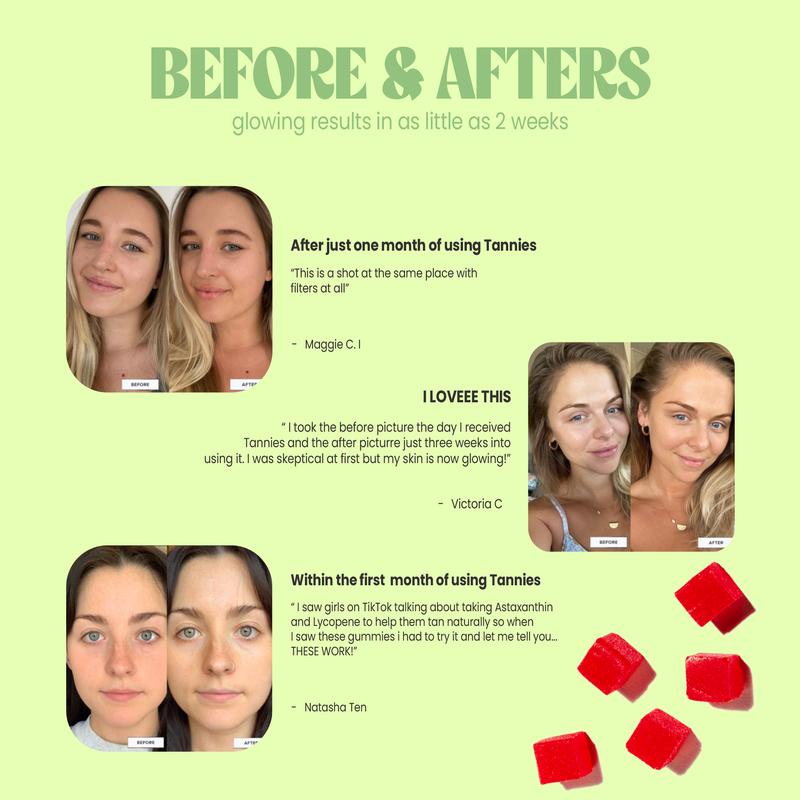 Tannies Tanning Gummies, Natural Tanning Supplement with Astaxanthin, Lycopene & Beta Carotene, Beauty Supplement Vitamin For Adults, Tanning Drops For Radiant And Glowing Skin - Image 5