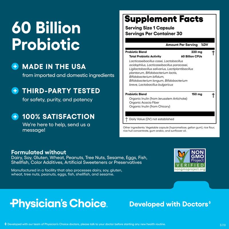 Physician's Choice 60 Billion Probiotic - Daily Gut Health, Digestive & Immune Support for Men and Women with Organic Prebiotics & 10 Unique Strains - Image 6