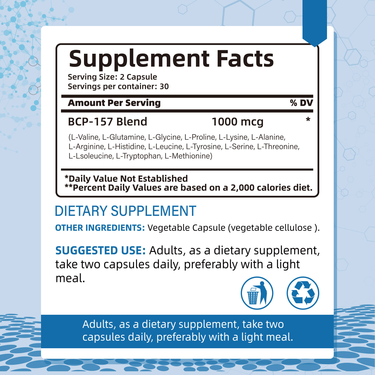 BPC-157 Peptide Capsules 1000mcg | Enhanced with L-Glutamine for Peak Muscle Recovery & Gut Support | Non-GMO, Gluten-Free - Image 7