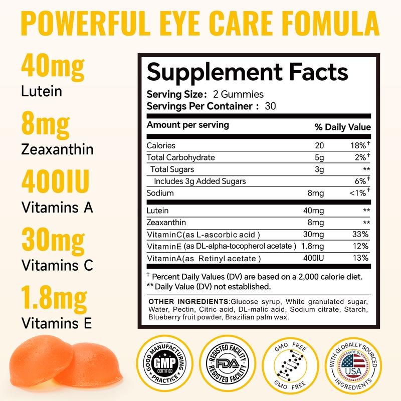 Swiyie Lutein & Zeaxanthin Gummies – Eye Health Supplement with Astaxanthin, Vitamin A C E – Blue Light Defense, Vision Support, Berry Flavor – 60 Gummies Healthcare Dietary Fitness Edible - Image 7