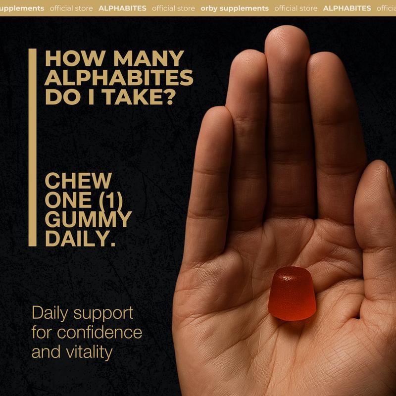 AlphaBites 7-in-1 Nitric Oxide Booster - Beet Root & L-Arginine Gummy for Blood Flow, Energy & Stamina Support | 100% Natural Supplement For Men Pre Workout Powder Fitness - Image 8