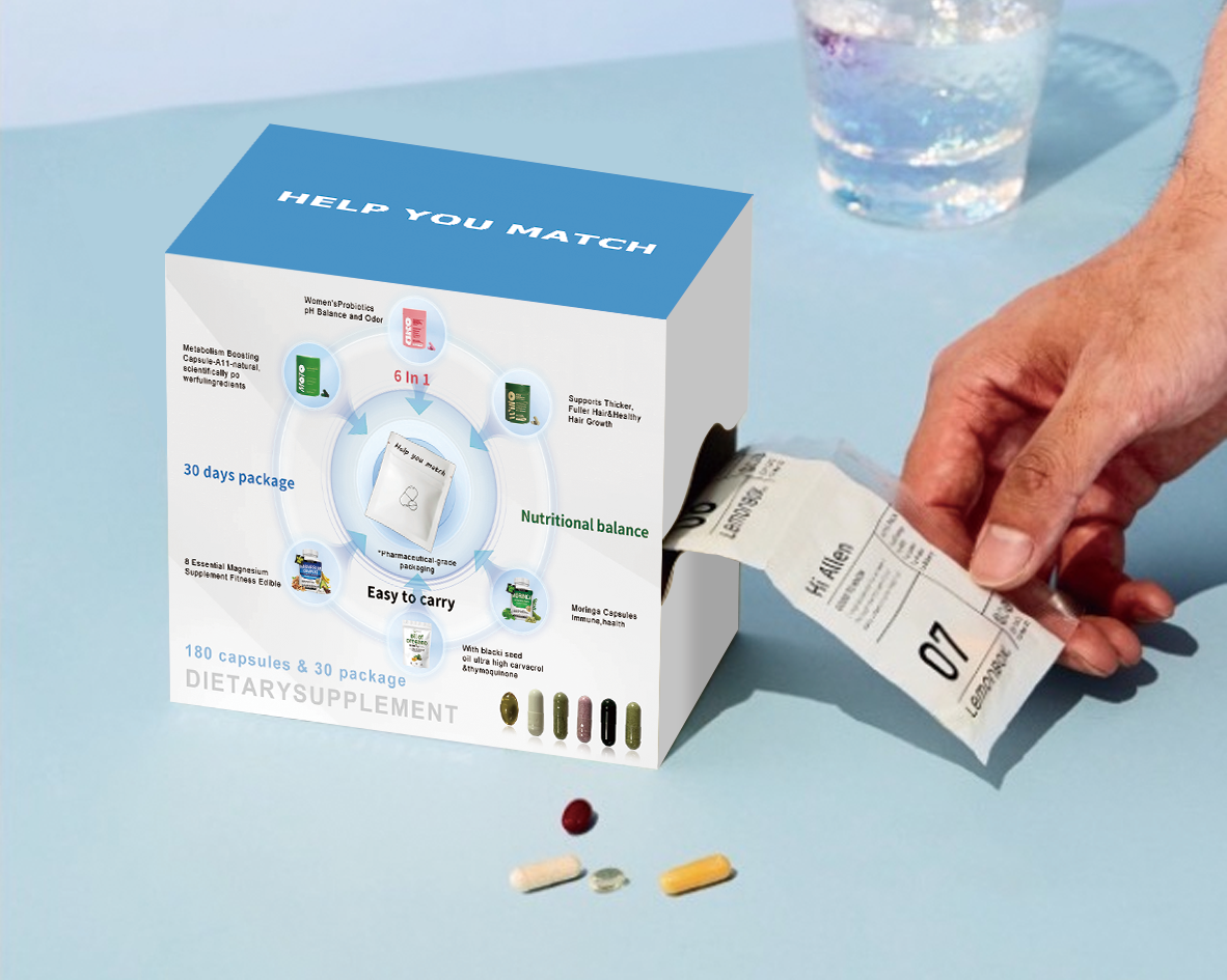 HELP YOU MATCH-6-piece TIKTOK best-selling product bundle, balanced nutrition for women, consisting of 180 capsules, 30 bags, and enough for 1 month's usage. - Image 2