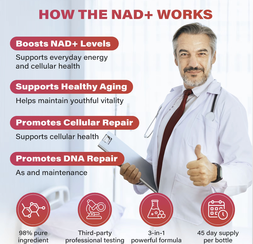 ZOOONE 1000mg NAD+ Berry Flavor Drink Mix for Skin Aging Support, Energy, and Focus - 30 Pack - Image 5