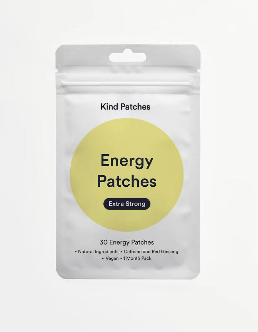 Kind Patches | Energy Patches Extra Strong｜30 Energy Patches: natural ingredient, caffeine and red ginseng, vegan, 1 month pack