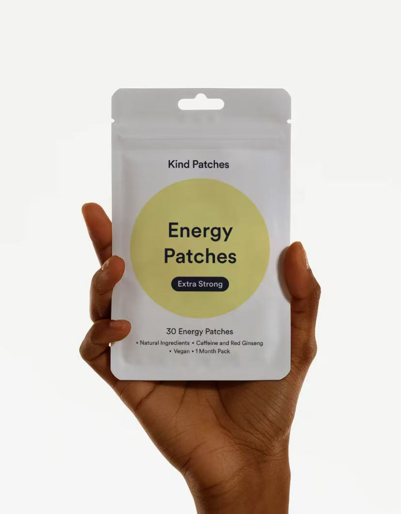 Kind Patches | Energy Patches Extra Strong|30 Energy Patches: natural ingredient, caffeine and red ginseng, vegan, 1 month pack